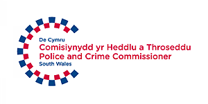South Wales Police and Crime Commissioner logo with De Cymru Comisiynydd yr Heddlu a Throseddu